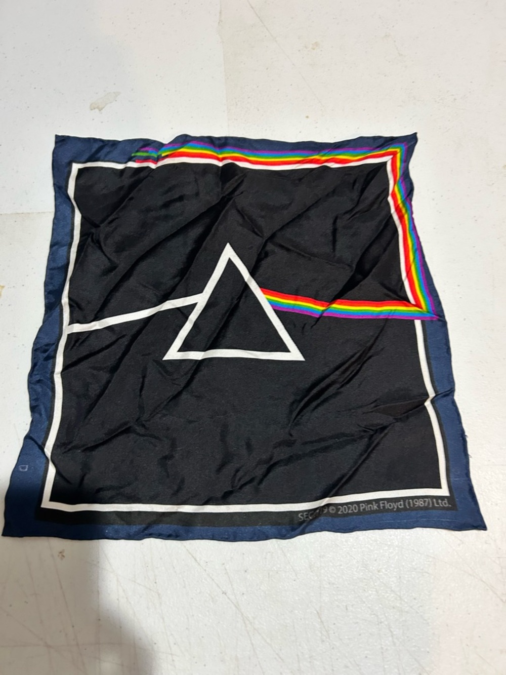 Pink Floyd Black Bandana with Rainbow Prism Border Pink Floyd